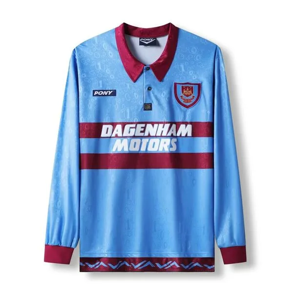 Camiseta de fútbol West Ham 1995/97 VISITANTE MANGA LARGA VERSION FAN